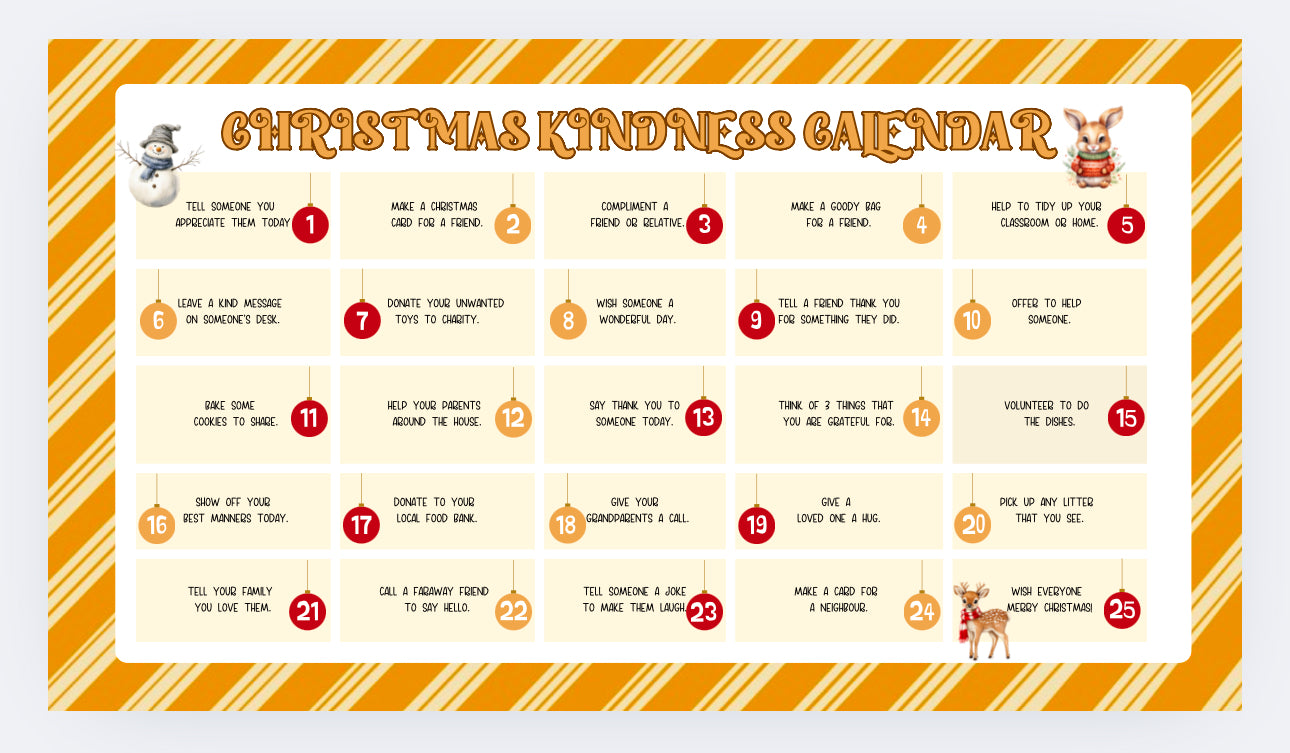 (FREE) ππ Christmas Kindness Calendar β Digital Download ππ