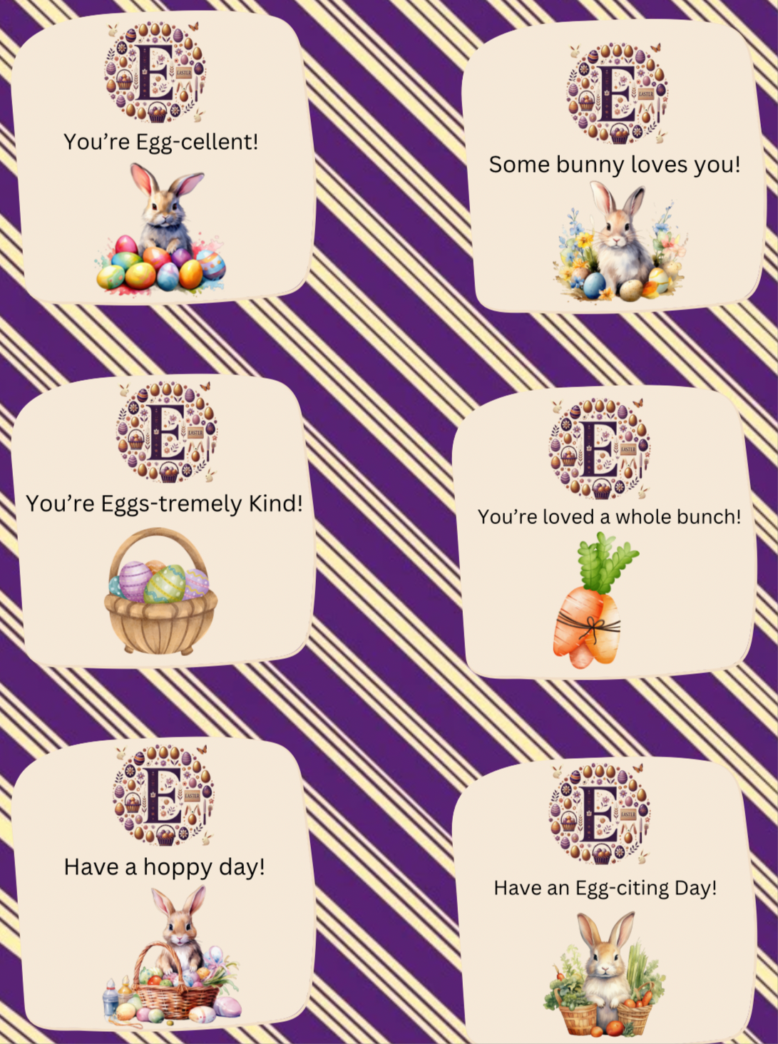 🐰🥕 Easter Lunch Box Notes – Digital Download