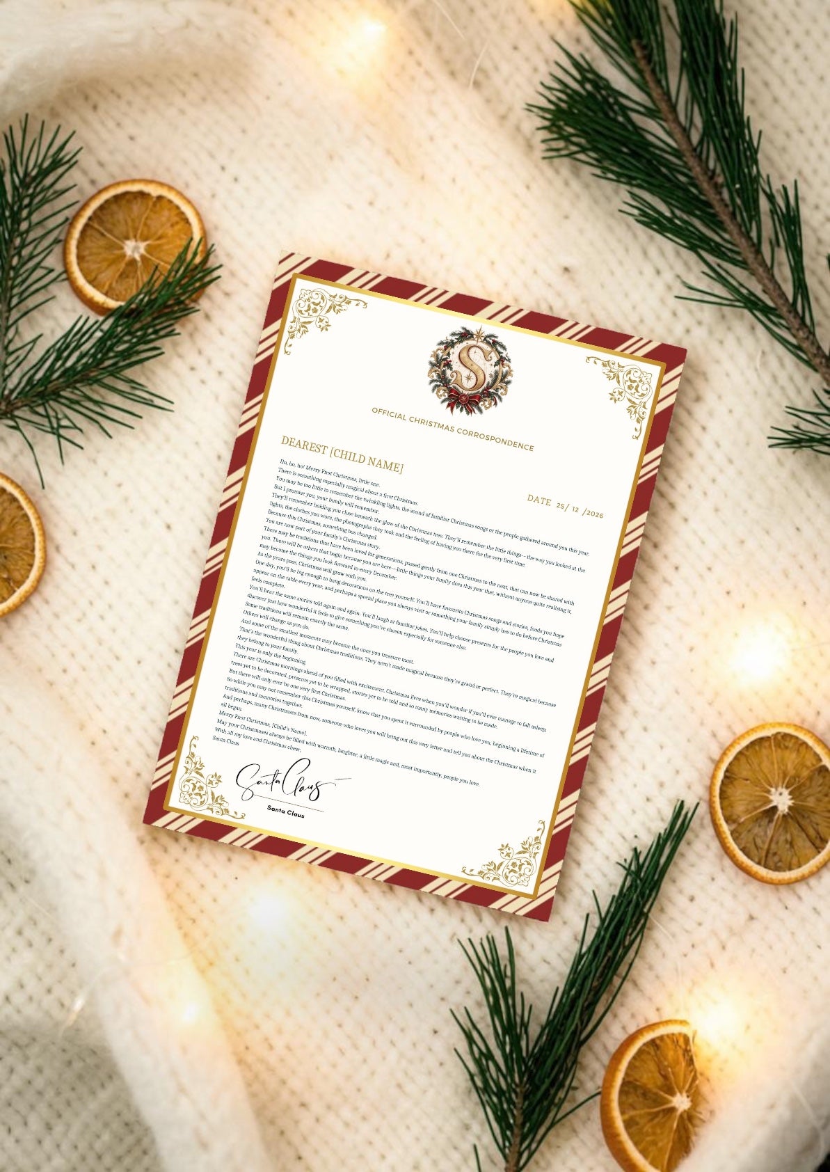 đ
⨠Retro Christmas Santa Letter â¨-PREORDER