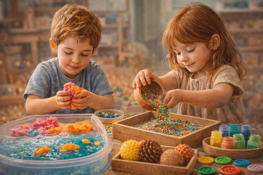 Children engaging in sensory play activities that support early childhood development and learning