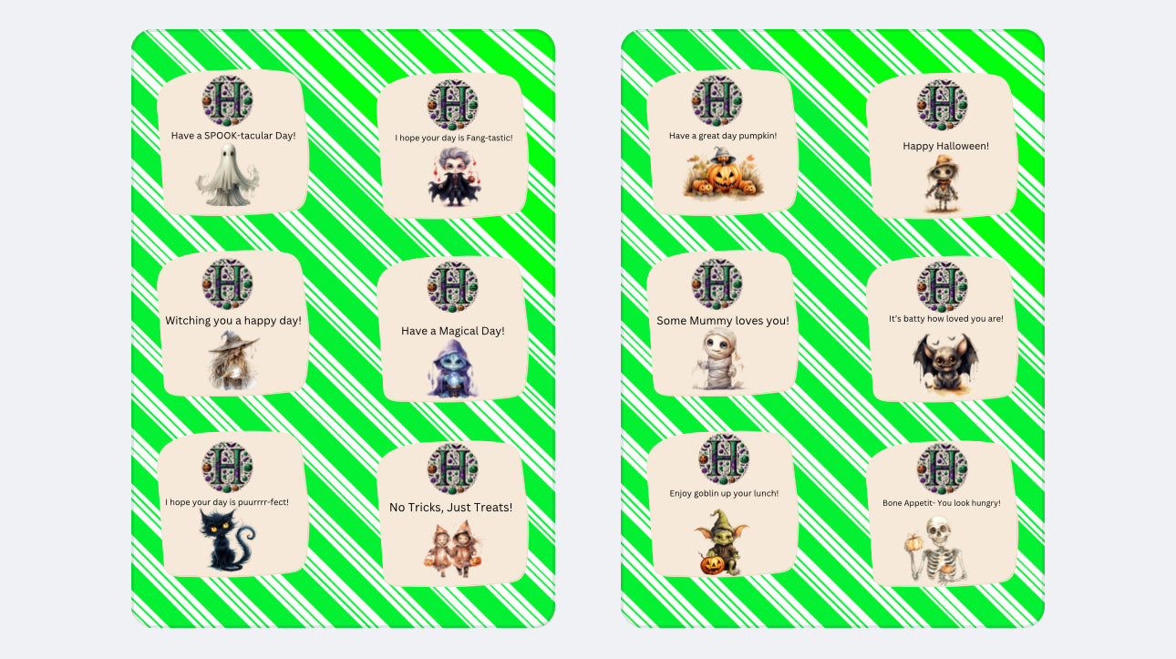 🎃👻 Halloween Lunch Box Notes – Digital Download 👻🎃
