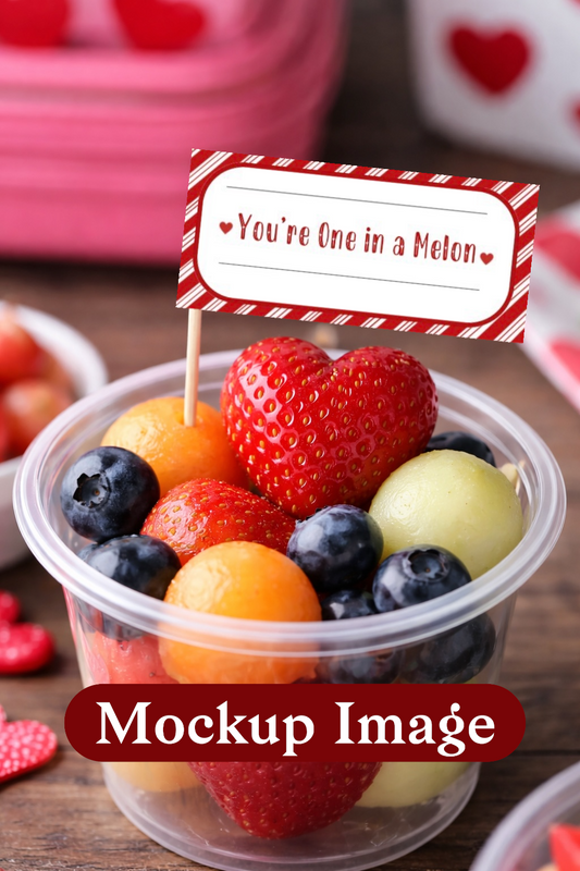 Valentine’s Food Pick Flags – Punny Snack Toppers (Digital Download) ❤️