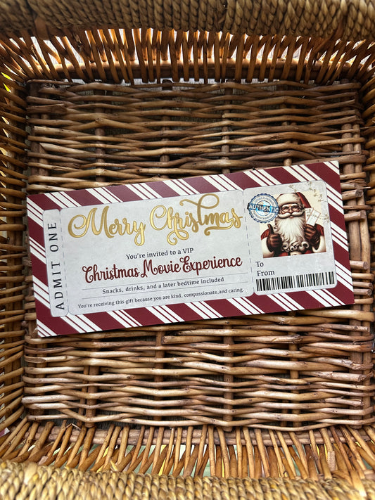 🎅🎬 Retro Movie Night Ticket ✨🍿