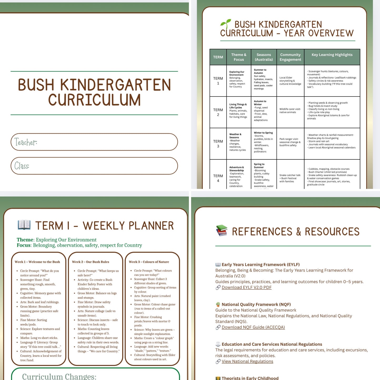 🌿 Bush Kindergarten Program Pack