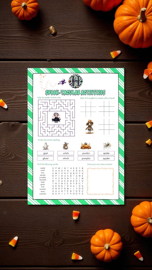 🎃✨ Halloween Spirit Activity Worksheet – Digital Download ✨🕸️