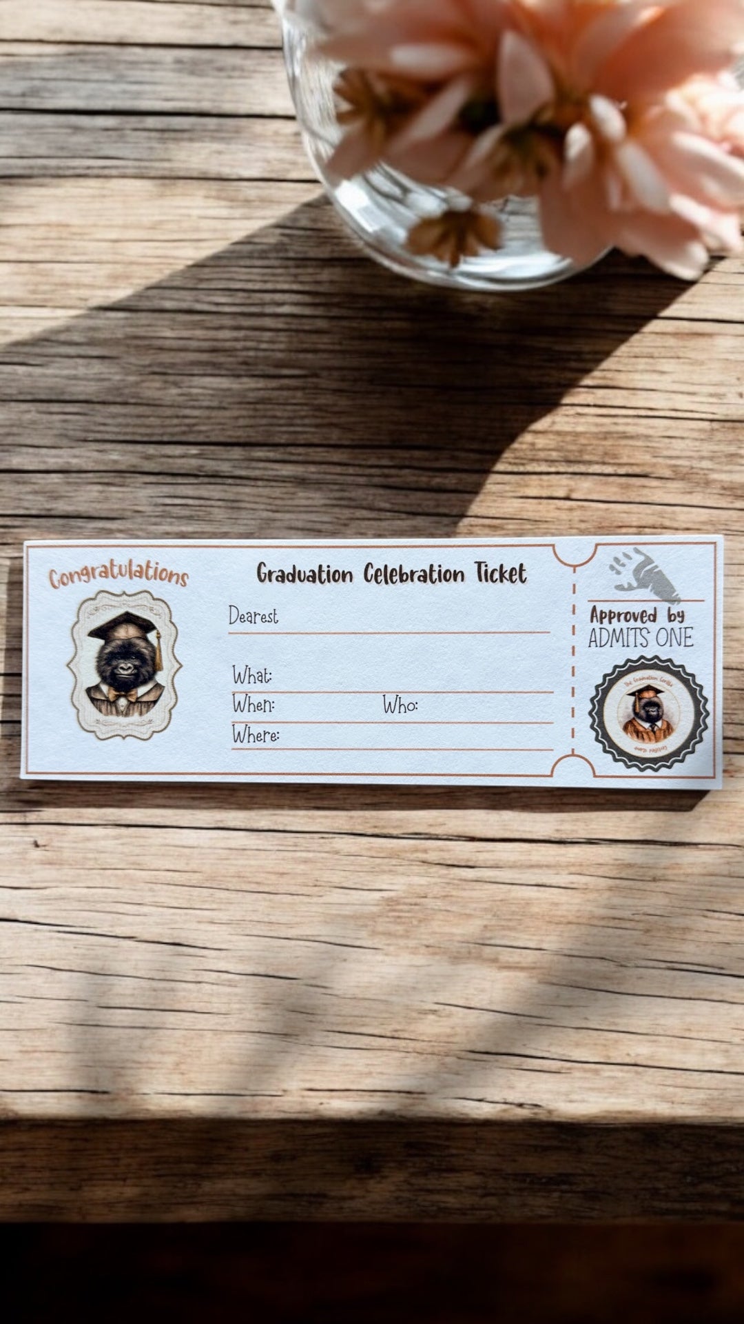 🎓🦍 Vintage Graduation Gorilla Keepsake 🎓🦍