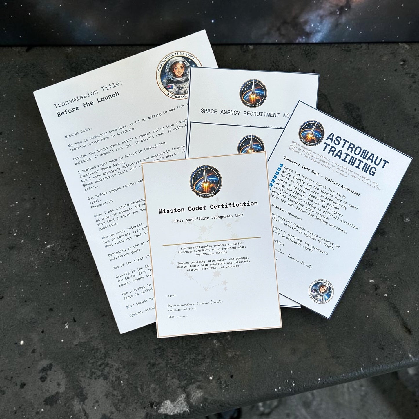 Commander Luna Hart – Space Letter Series