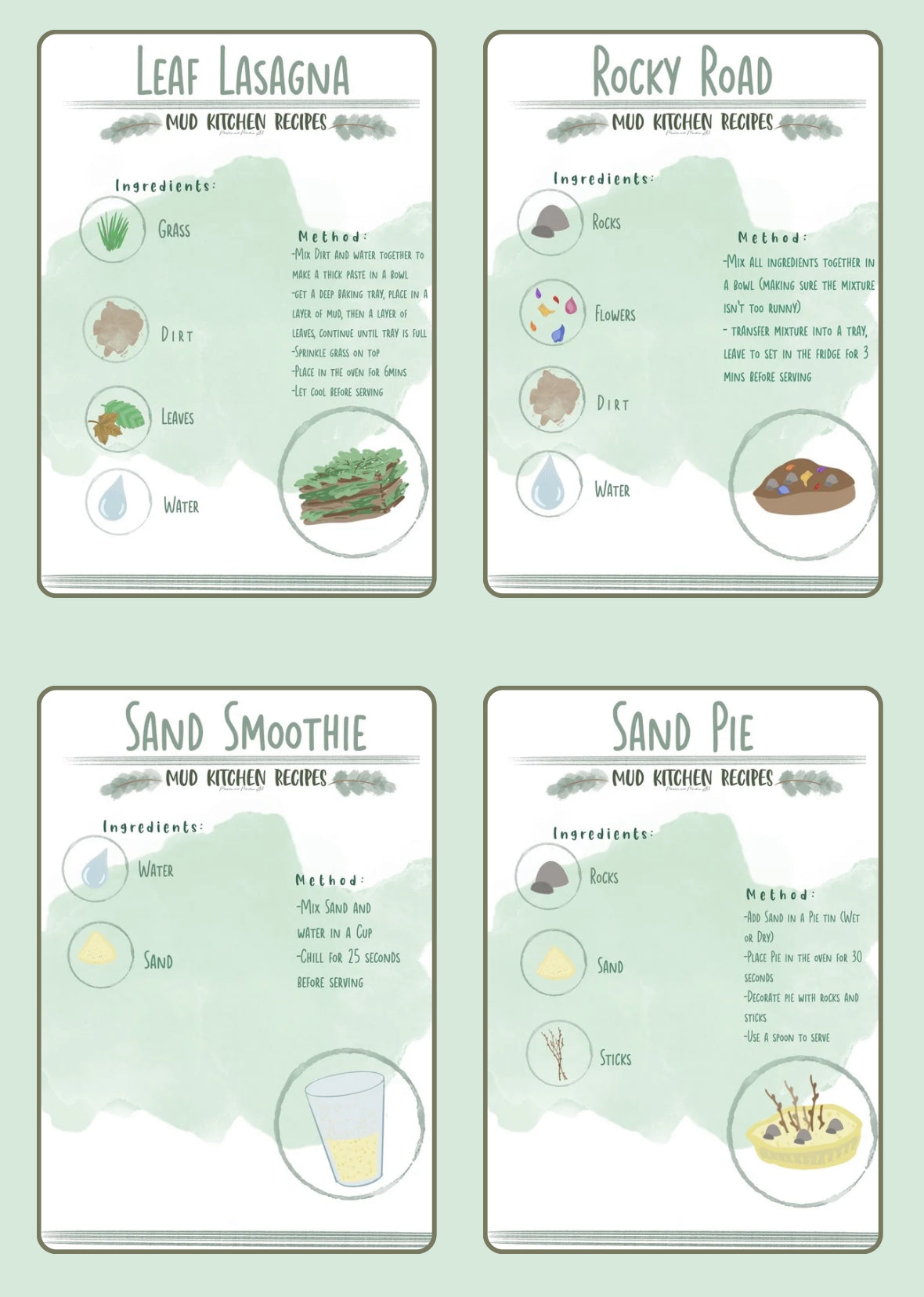 🌱🍂 Mud Kitchen Recipes – Digital Download 🍂🌱