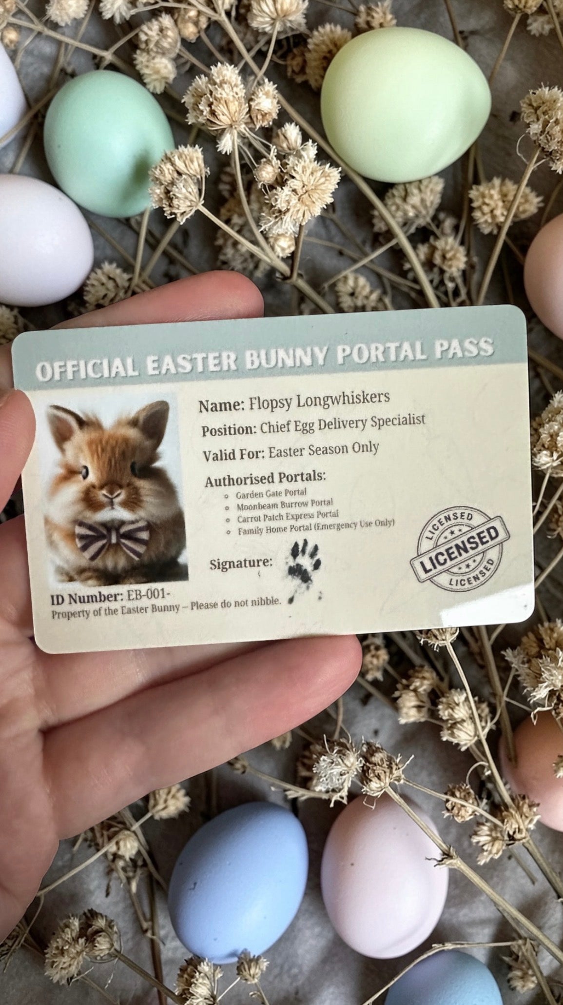 Official Easter Bunny Portal Pass – Keepsake 🐰✨