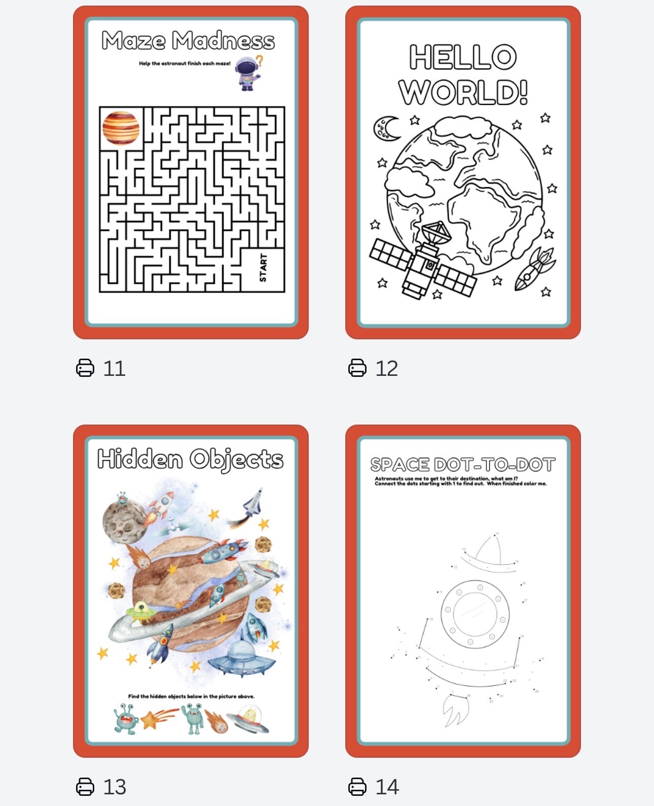🌌 Space Fun Activity Book (28 Pages) – Digital Download