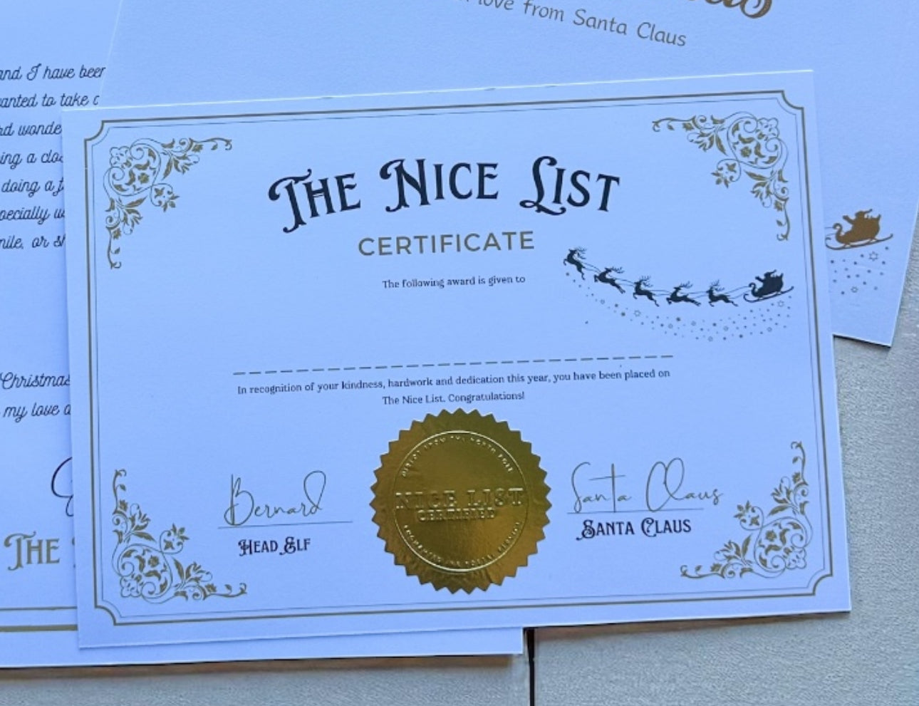 🎅✨ Classic Santa Letter & Nice List Certificate Bundle 🎄